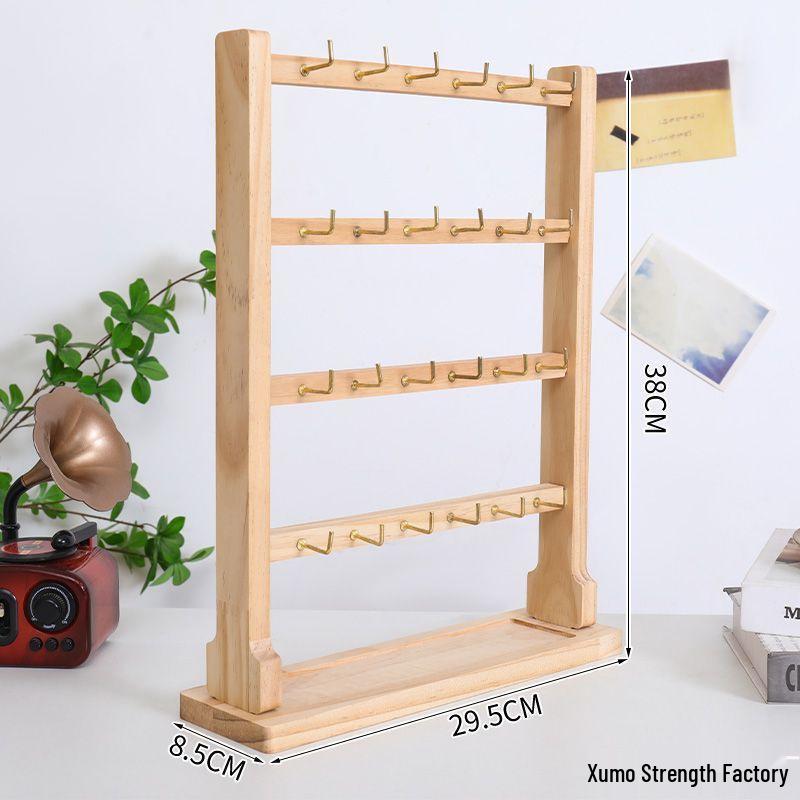 Wooden Jewelry Display Stand: Earring, Stud, Keychain, Bracelet, Bead String Holder