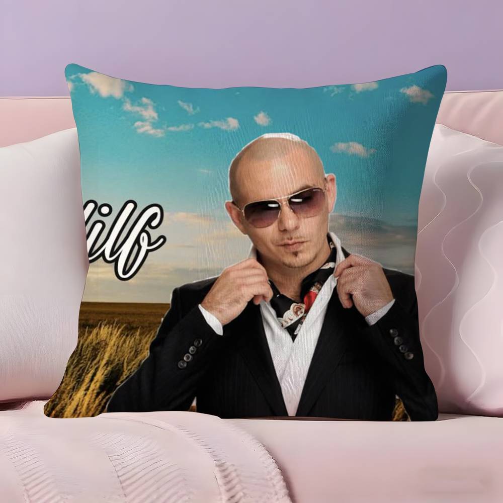 

Rapper singer P-Pitbull Pillow Case Ultra Soft Skin Friendly Fabric Cloud Like Comfort & Concealed Zipper 12x12Inch