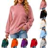 Women's Neck Sleeve Pullover Sweater - Long Sleeve Knit Top