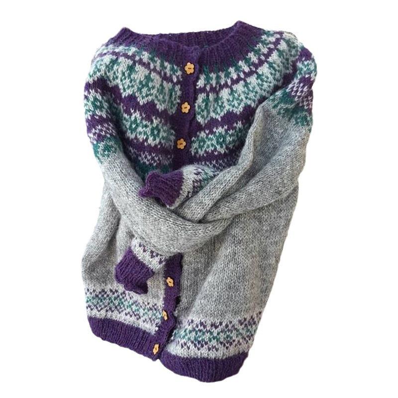 New Christmas 3D Print Faux Fur Knit Cardigan Coat