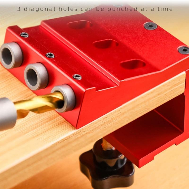 Pocket Hole Jig Set,Adjustment Pocket Dowel Hole Jig System Set Woodwork Guide Joint Angle Tool Woodworking Tool