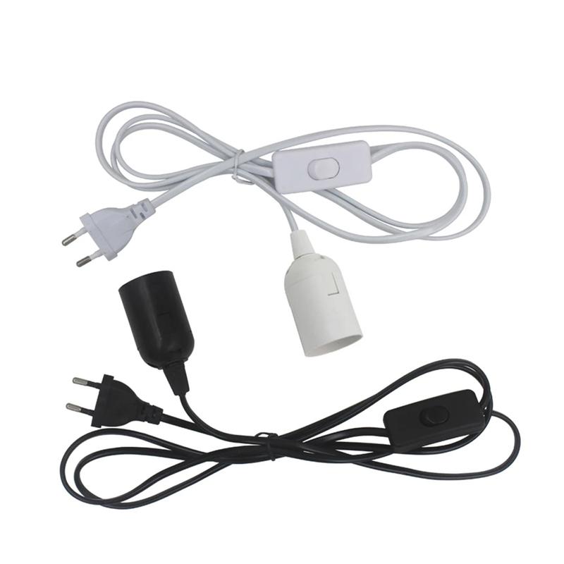 US AU UK EU to E27 Power Cord Screw Base Lamp Holder LED Pendant Light Head With 303 Switch Extent Cable 1.8m Bulb Socket