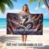 Dragon Theme Soft Beach Towel Personalized Custom Name Text Towel Portable for Beach Pool Travel