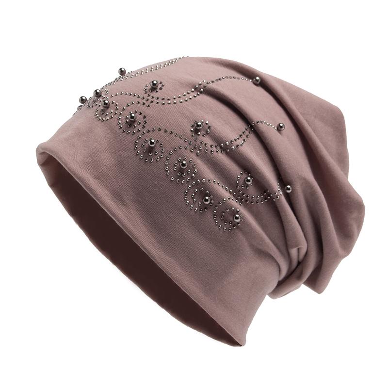 Frauen Beanie Strass Perle Herbst Hut Für Frauen Mode Balaclava Casual Hüte Weibliche Gestrickte Warme Skullies Motorhaube Winter