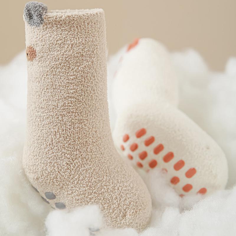 Baby Socks Non-Slip Indoor Floor Skid Proof Seamless Toe Cartoon Pattern Infant Socks for Newborn Warm Winter House Socks Soft Comfortable