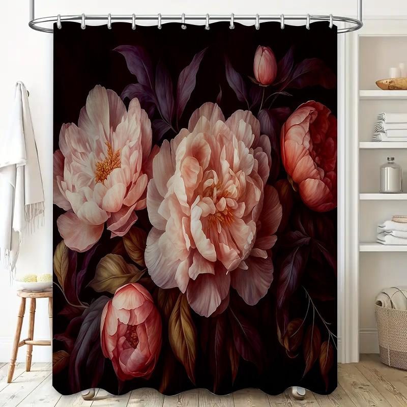 Floral Shower Curtain Botanical Flower Pattern Vintage Nature Bathroom Decor Farmhouse Rustic Home Textile Wall Hanging Tapestry