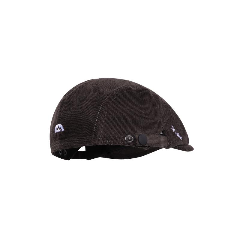 

Embroidered Half-Circle Beret Corduroy Autumn and Winter Hat Trendy Brand Newsboy Cap One Size кофейный