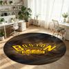Boston Bruins Printed Round Crystal Velvet Rug Soft Non Slip Floor Carpet For Bedroom Holiday Gift