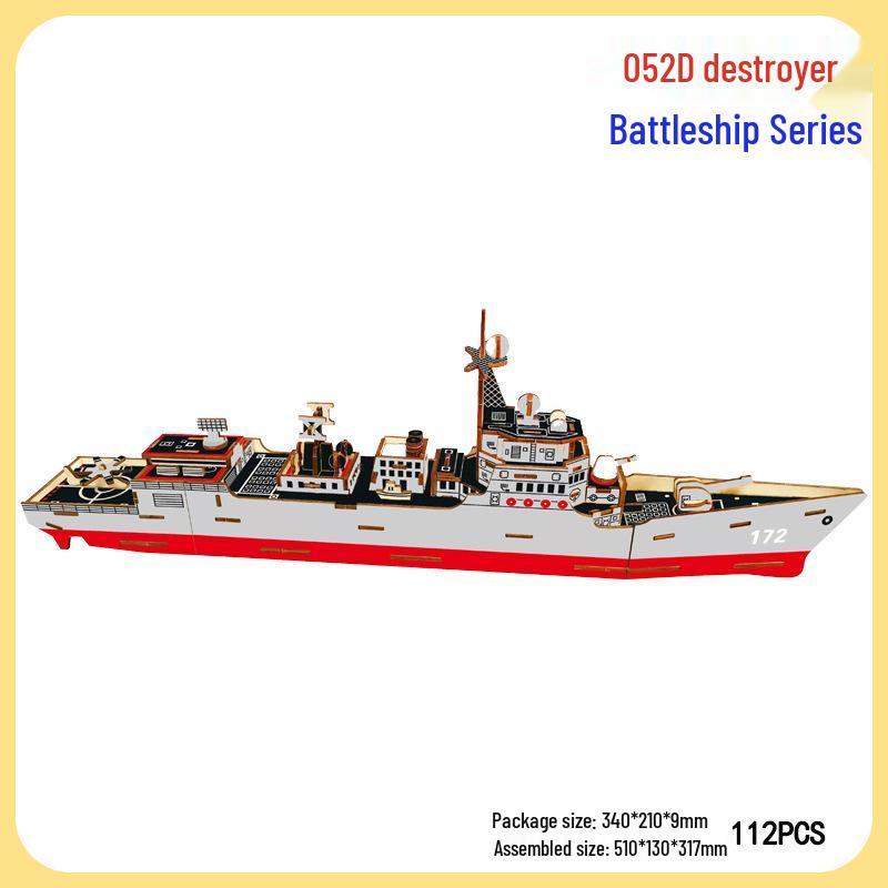 Handmade 3D Wooden Military Tank Model Puzzle for Children