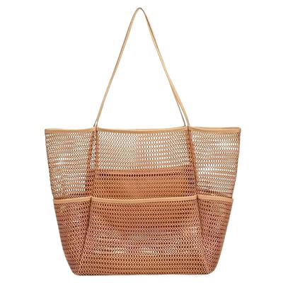 Lakeruta Mesh Tote Bag, 6 Colors Available, Large Capacity, Lightweight, Foldable, Multifunctional, Women's Shoulder Bag for Beach, Shopping, Travel,
