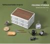 Multi-Functional Folding Camping Box with Wooden Lid: Portable Car & Outdoor Food Storage Suitcase