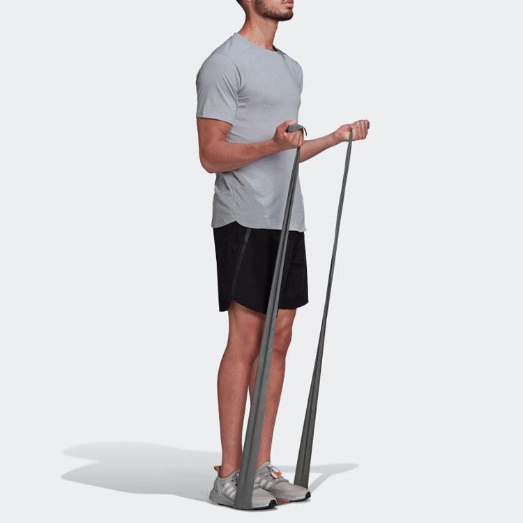 Adidas Solid Color Sport Logo Casual Round Neck Short Sleeve T-Shirt Men Tops Gray HB9202