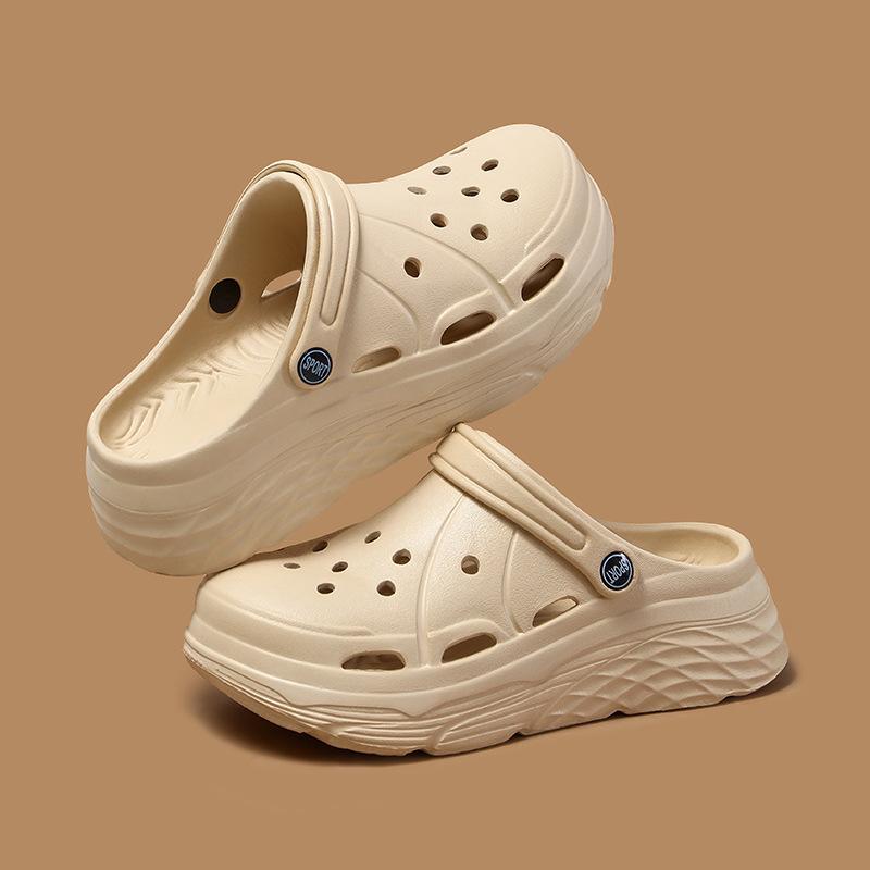 Platform slippers women's summer new hole shoes heightening shoes women's fashion eva beach shoes DIY cloud sandals