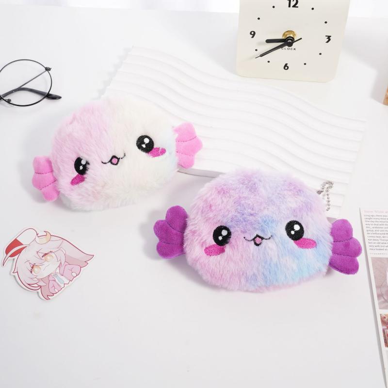 Niedliche Plüsch-Salamander-Münzbörse, Cartoon-Axolotl-Geldbörse, Tragbare Mini-Kopfhörertasche, Stilvoller Taschenanhänger