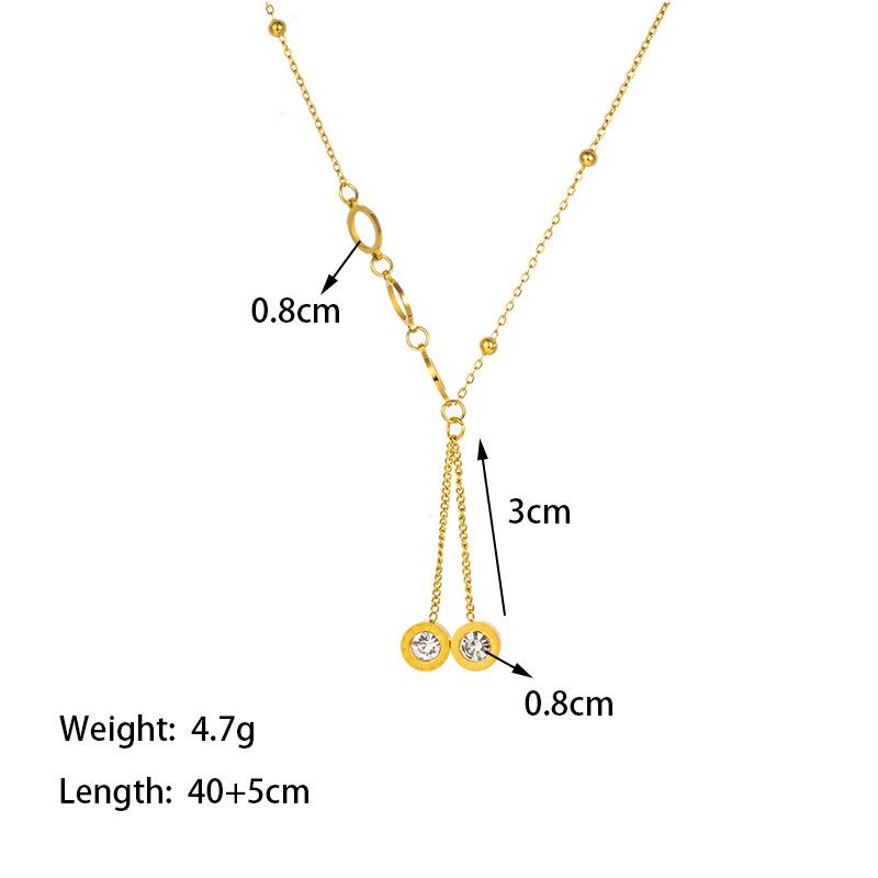 

Римский круглый белый циркон бахрома кулон темперамент ключица цепочка полое круглое ожерелье женщины