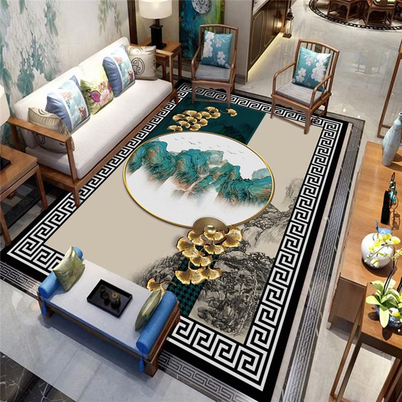 Traditional Chinese Style Area Rug Door Mat For Living Room Study Bedroom Tea Room Sofa Cushion Home Use