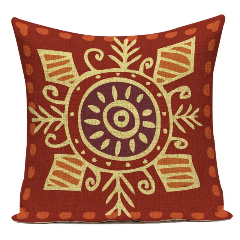 African Style Animal Elephant Geometric Polyester Pillow Covers Decorative Sofa Home Cushion Cover For Living Room Decoration