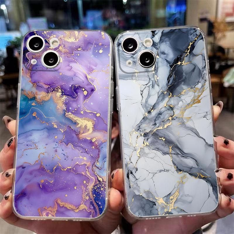 Fashion Marble Phone Case For Apple IPhone 16 16E 15 XS Pro Max 13 14 Plus XR SE 7 8 12 11 Pro Plus Case Cover Funda Coque