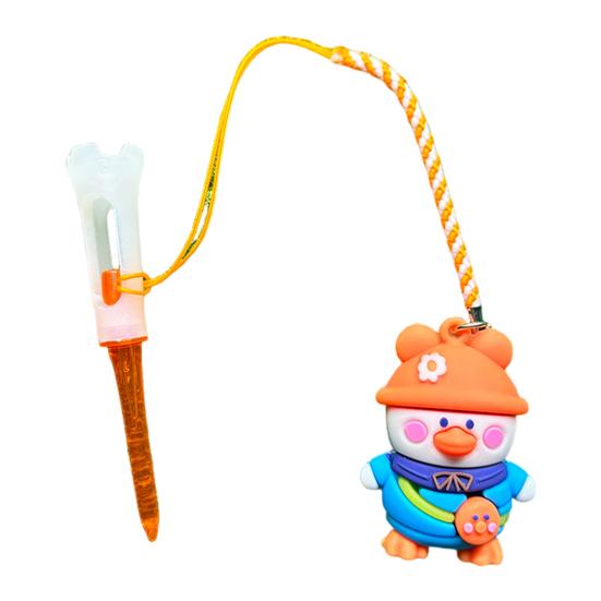 Kreslená kachna Držák na golfová odpaliště s provázkem proti ztrátě Průhledná plastová PVC odpaliště pro konzistentní odpaly Zábavné novinkové golfové příslušenství