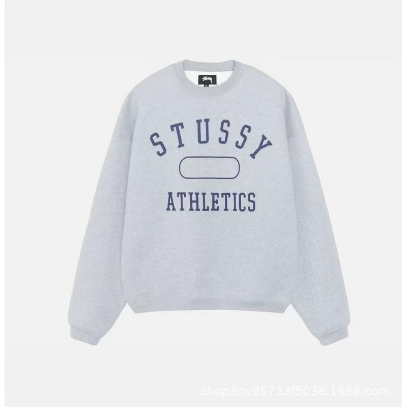 STU26 Otoño Invierno Unisex Oversized Algodón Cuello Redondo Sudadera de Manga Larga Adolescentes Adultos