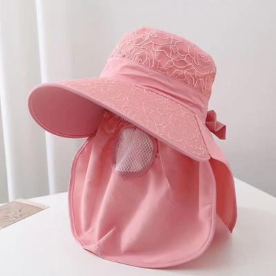 Ohrenklappen Sonnenhut Sommer Gesichts- und Nackenschutz UV-Schutz Damenhüte Spitze Breite Krempe Sonnenschutzkappe Angeln Jagen Wandern