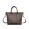 Pravá kůže Tkaná Velkokapacitní Aktovka Tote Bag Pánská Dámská Business Cestování Rameno Crossbody