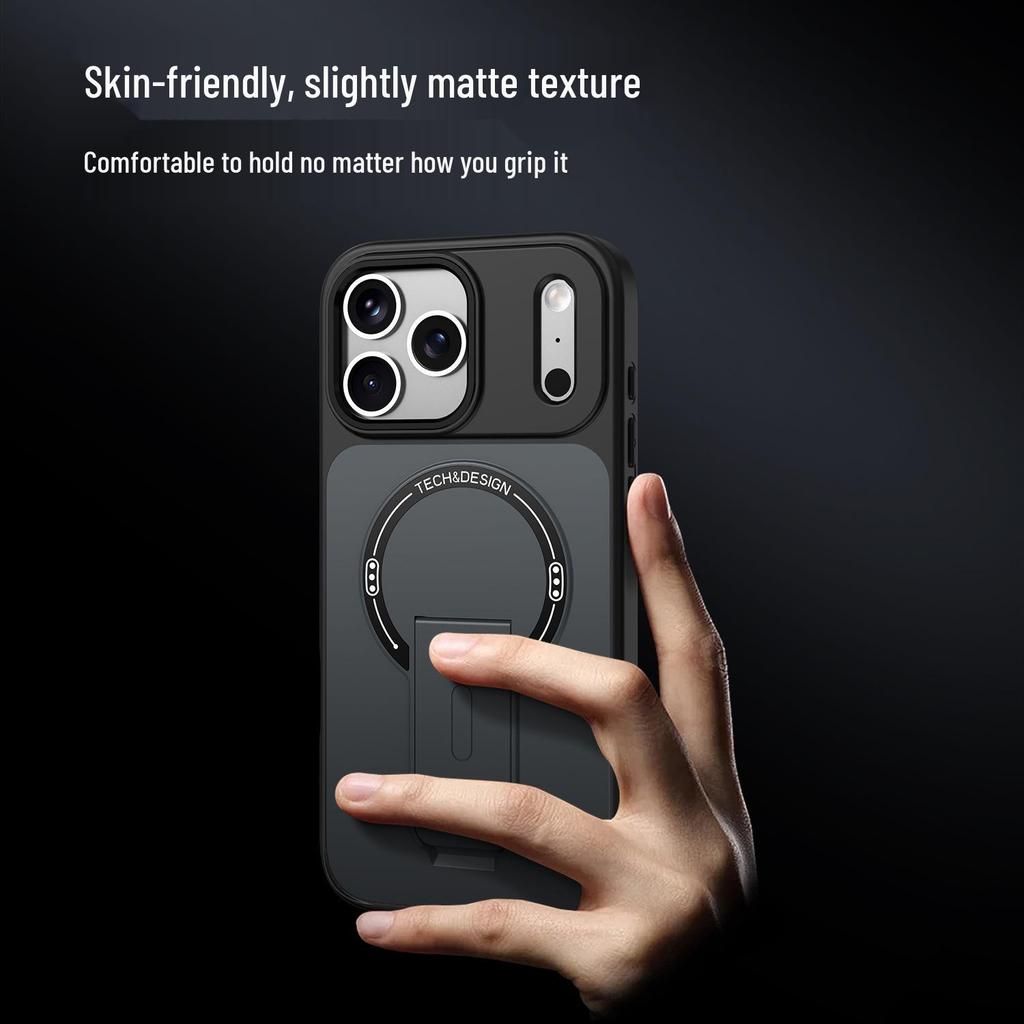 3D Invisible Magnetic Stand Case: Frosted, Drop-proof for Apple iPhone 16 & 17 ProMax