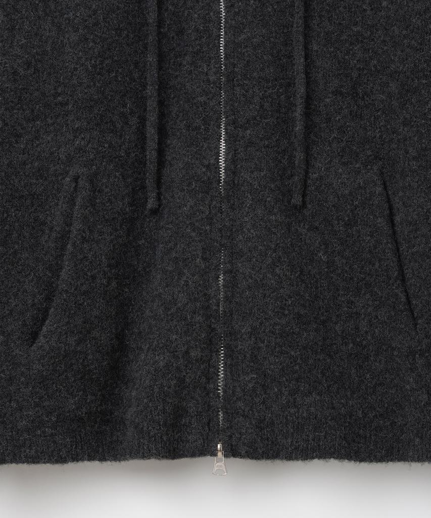 MILLO ARCHIVE Roang Knit Zip-Up Hoodie [Melange Black]