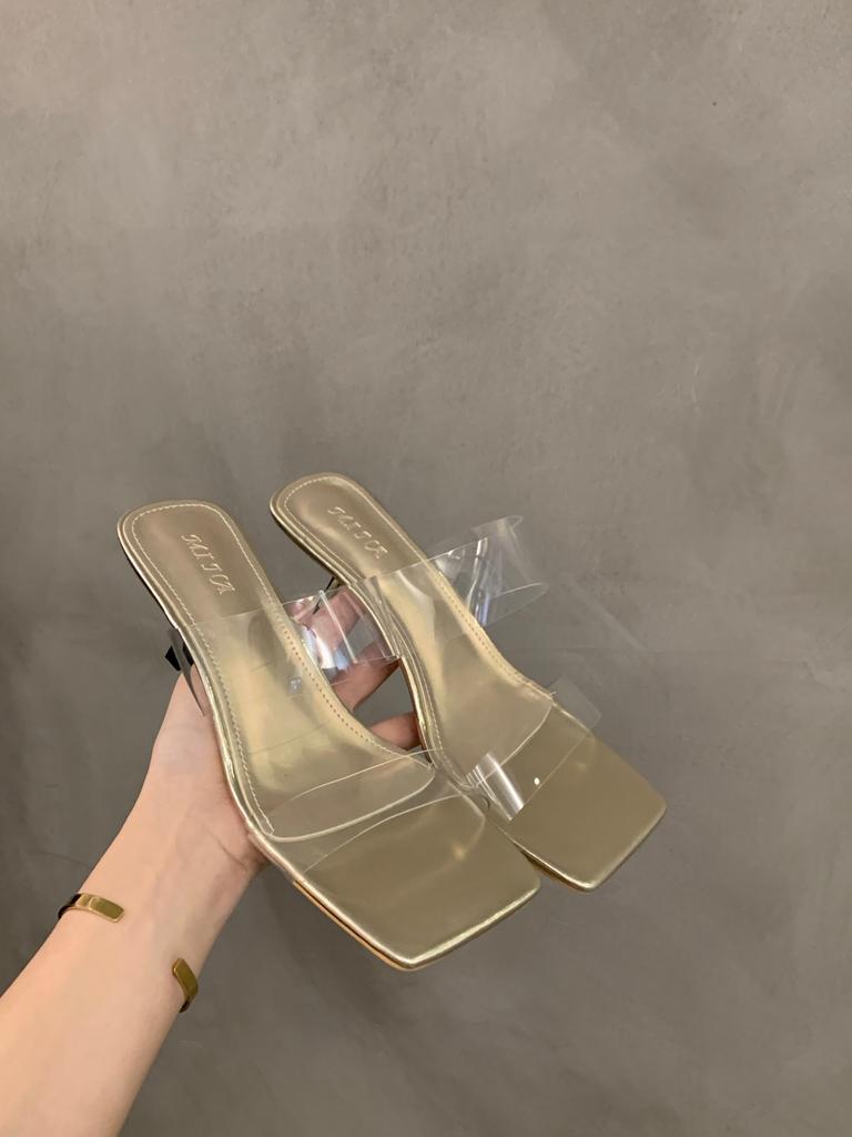 French Temperament Transparent with Cool Slippers Fairy Shoes Summer Wear 2025 New Summer High Heels Sandals