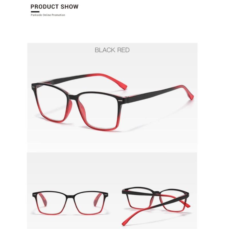 Colorful Plastic Anti Blue Light Hyperopia Reading Glasses Clear Square Frame Men Women Presbyopia Reading Eyeglasses Eyewear +1.0 +1.5 +2.0 +2.5 +3.0