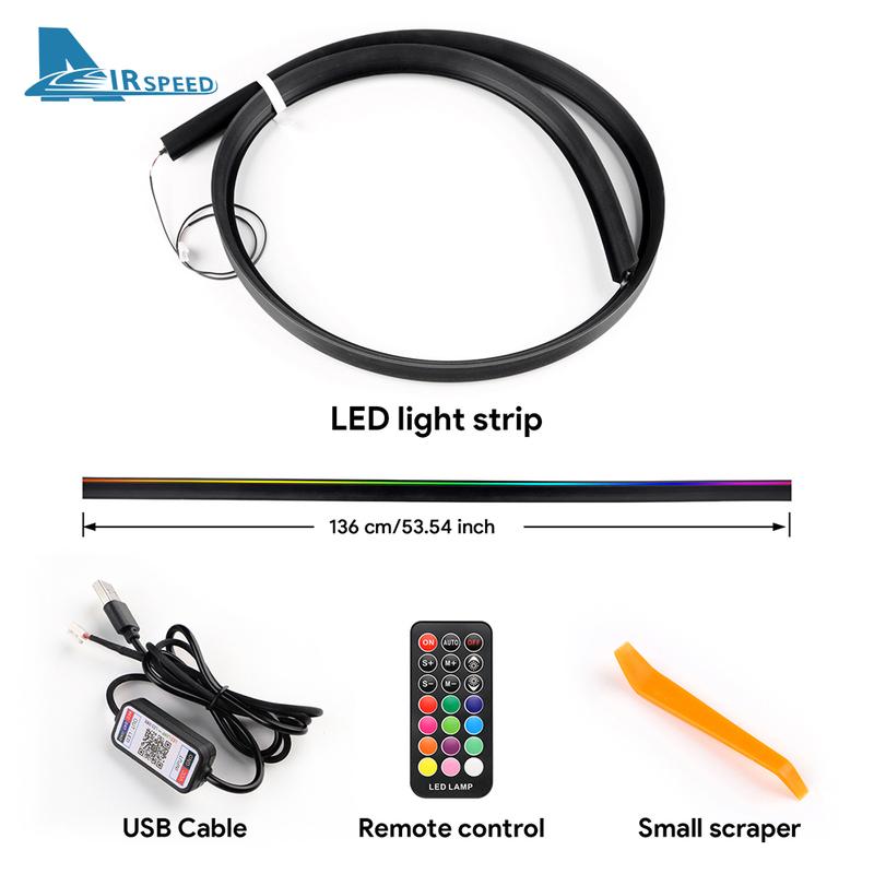 Front Windshield 136cm Control Remote Symphony Lamp for Tesla Model 3 Highland 2024 Model Y Juniper 2025-UP Car LED Ambient RGB
