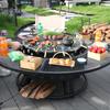 ZISIZ Outdoor Round Charcoal Grill & Tea Fire Pit