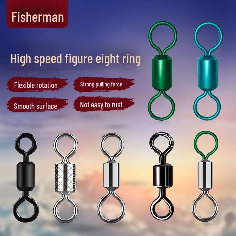 

Кольца для конкурентоспособной высокоскоростной рыбалки из сплава Black Pit: Красочные аксессуары «Мать и дитя» в форме восьмерки mother ring 12#