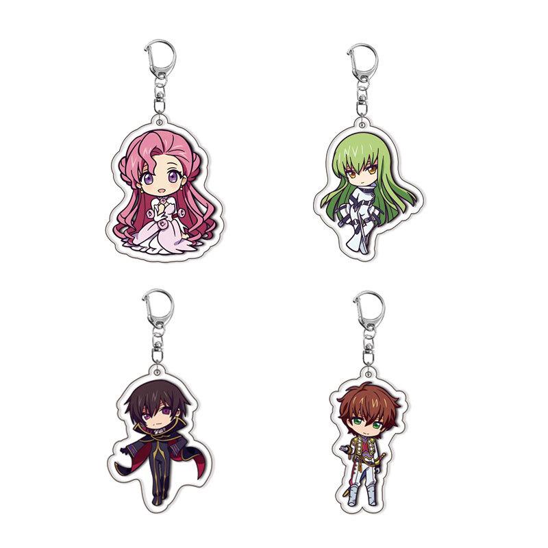 Cartoon Acrylic Lelouch Lamperouge Knight of Seven Printed Anime Figure Keychain Keyring Accessories Bag Charm Ornament Hanging