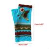 Stylish Half Finger Gloves for Women Knitted Winter Wrist Warmers with Floral Embroidery X3UC