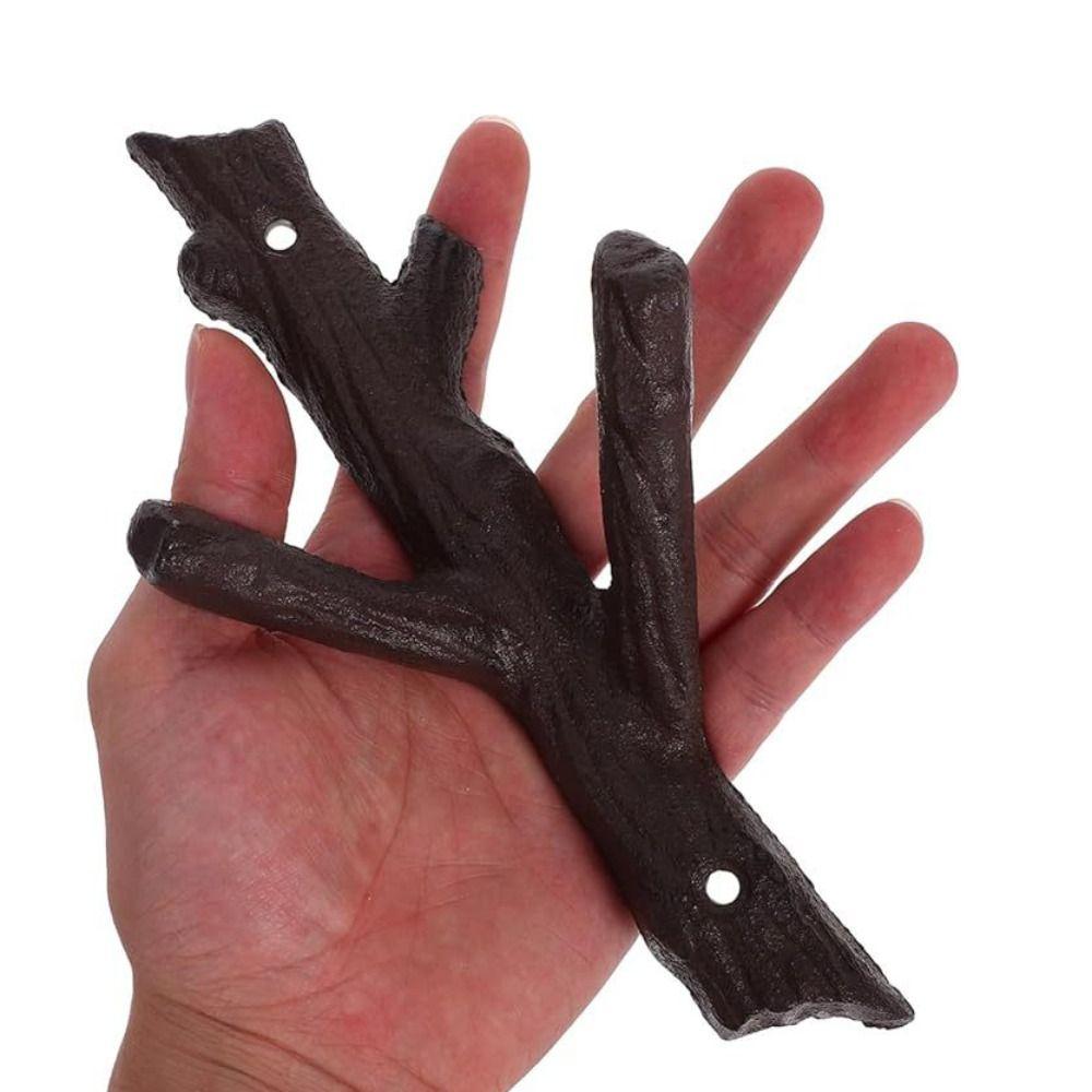Creative Wall Mounted Retro Tree Branch Hook Rustic Style Simulated Towel Hook Metal Key Holder Hat Rack Entryway