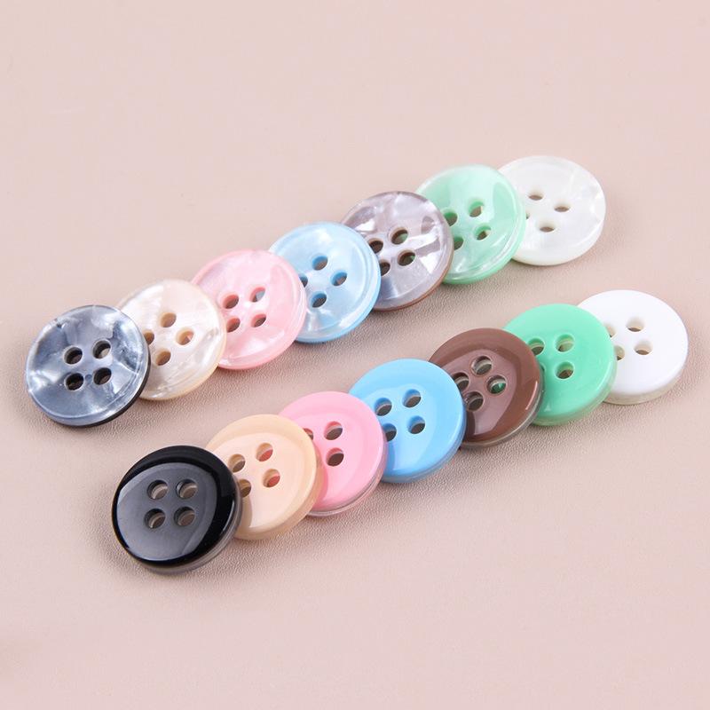 Four Eyes Resin Shirt Sweater Round Button Decorative Men's Open Cardigan Windbreaker Transparent Accory 100pc/lot