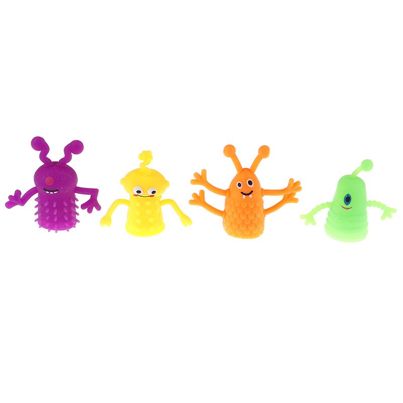 4Pcs/Set Expression Hand Puppet Children Finger Puppet Parent Storytelling Prop