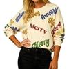Ladies' Loose Comfortable Casual Fashionable Christmas Glitter Printed Sweatshirt