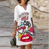 JPNTKY Fashion Summer Spring 1/2 Sleeves V-Neck Casual Dresses