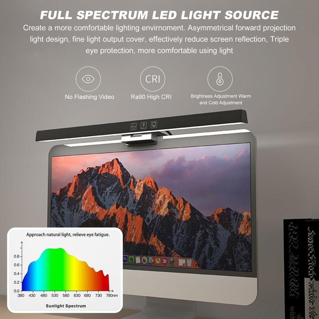 LED Monitor Light Bar USB Powered Computer Monitor Lamp Screen Light Bar for Desk/Office/Home/Game