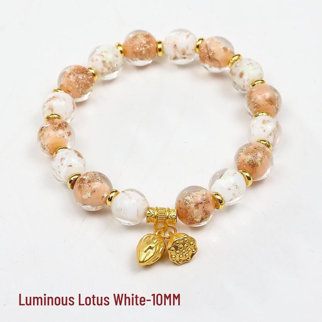 Luminous Seven-Color Glass Bead Bracelet