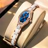 OLEVS 7131 Dámské hodinky Elegantní Luxusní Růžové zlato Keramický řemínek Diamantový rámeček Náramek Náramkové hodinky Originální Quartz hodinky pro ženy