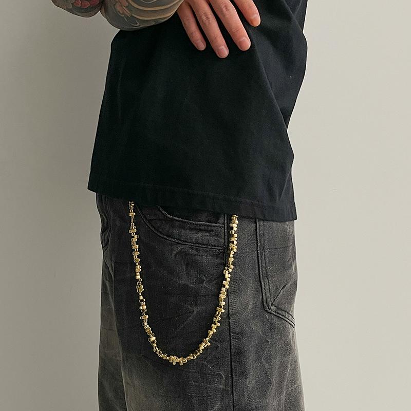 Vintage Punk Beaded Pants Chain For Men Cool Versatile Jeans Chain Goth Hip Hop Trousers Chains Clothing Accessories Gifts
