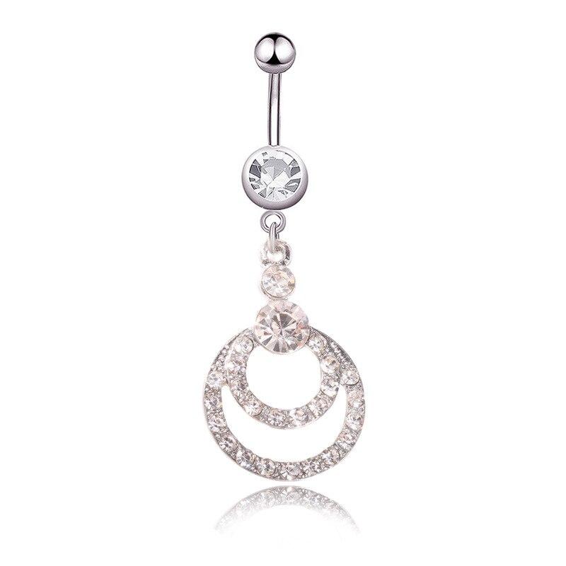 Belly Button Ring Cubic Zirconia Sugical Steel Round  Belly Body Jewelry for Women  Belly Piercing
