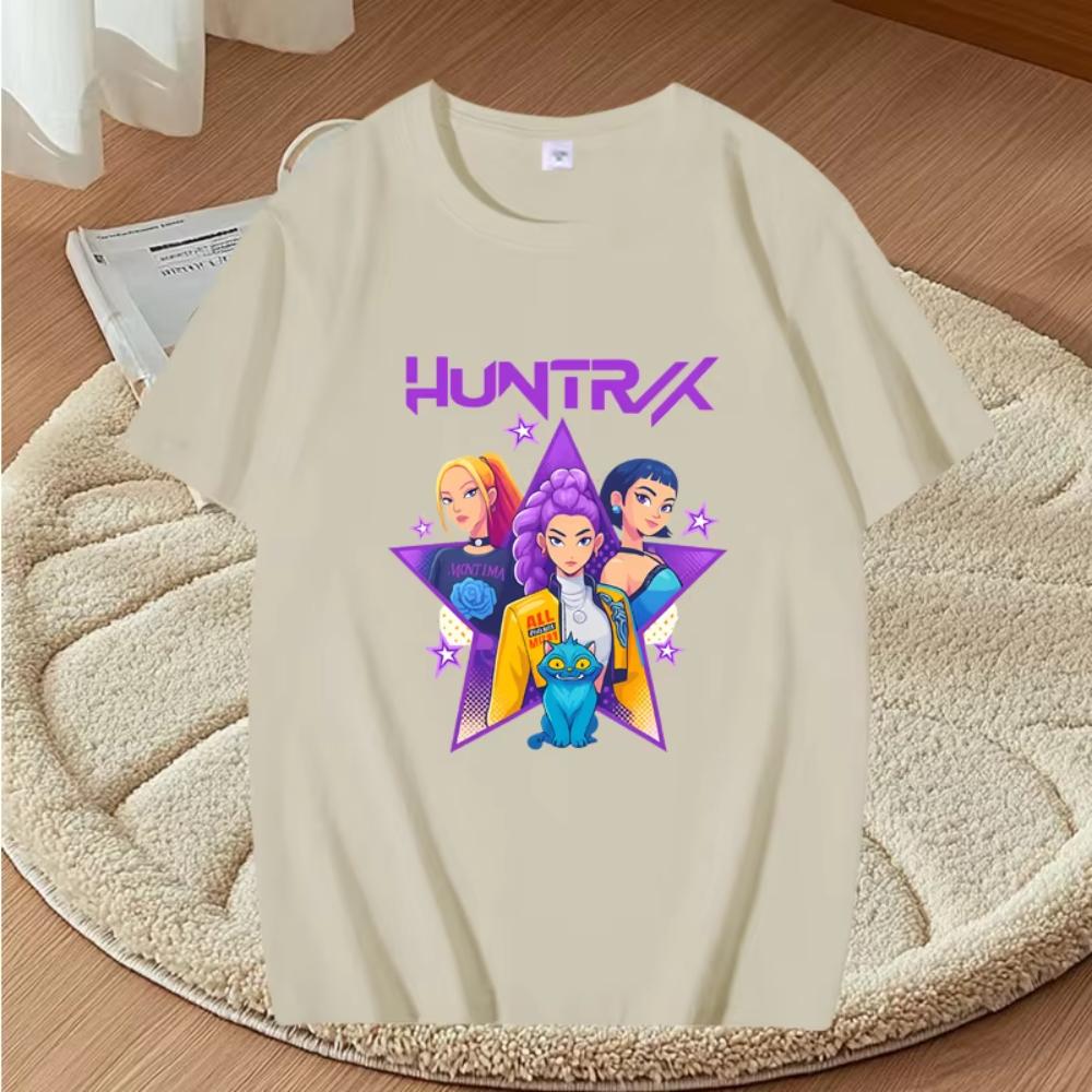 New Pop Demon Hunters Girls Graphic T Shirts Men Women Oversized Cotton Fashion Anime Short Sleeve Summer Print Unisex Tops