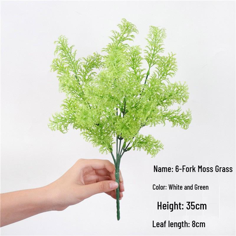 Artificial Green Plant Bundle: Decorative Plastic Grass, Water Grass, Plastic Flower, and Fern.