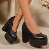 Plus Size 2025 Winter Slip-On High Heels for Women - Fashionable European & American Style