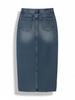 Chaenseseunoi Front Slit Denim Long Skirt (Classic Blue)/W254Pt08