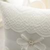 Wedding Ring Pillow for Wedding Decoration Exquisite Lace Pearl Ring Pillow Decor Satin Bridal Cushion with Ribbons